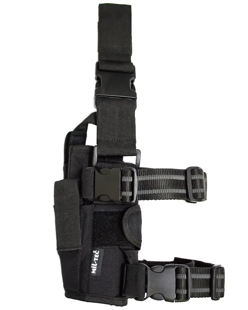 Mil-Tec Pistolera de Pierna Ajustable Negra - Funda Táctica Universal