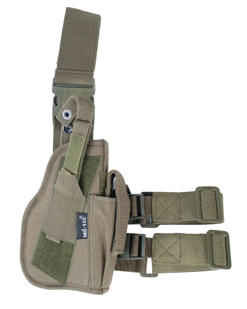 Mil-Tec Pistolera Táctica Pierna Derecha Verde Oliva - Funda Ajustable Profesional