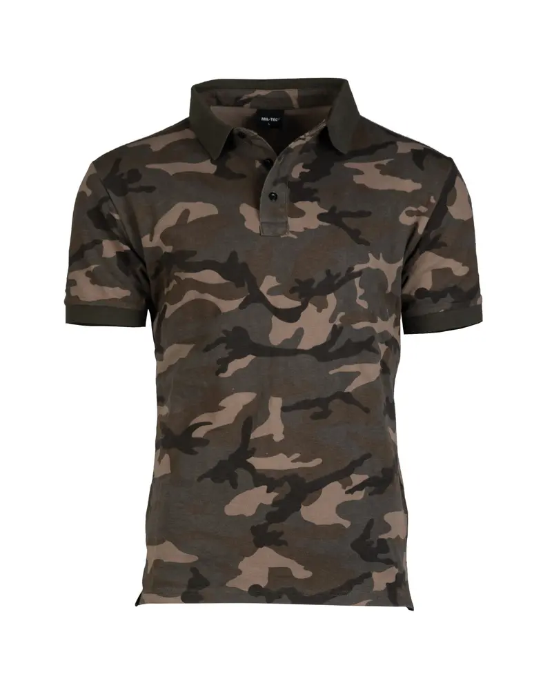 Mil-Tec Polo Prewash Co.Pikee Woodland - Polo Militar Estilo Táctico