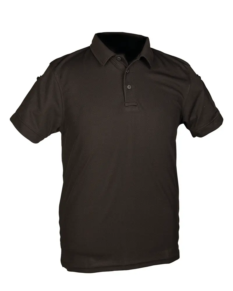 Mil-Tec Polo Táctico de Secado Rápido Manga Corta Negro