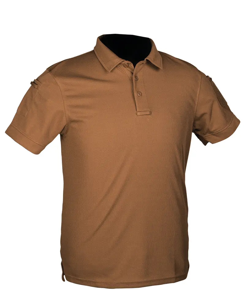 Mil-Tec Polo Táctico Quick Dry Manga Corta Dark Coyote - Secado Rápido