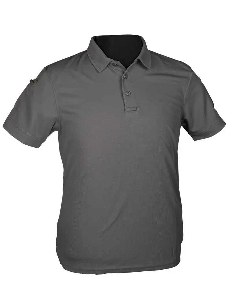 Mil-Tec Polo Táctico Quick Dry Manga Corta Gris Urbano - Secado Rápido y Transpirable