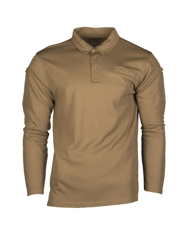 Mil-Tec Polo Táctico Quick Dry Manga Larga Dark Coyote