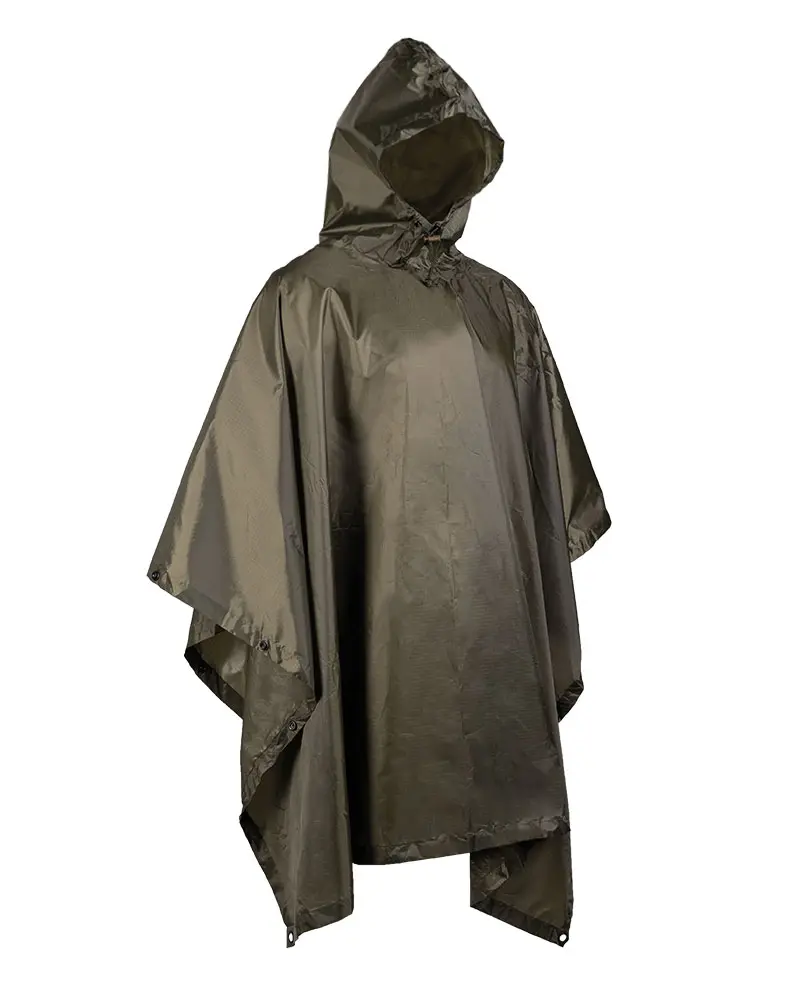 Mil-Tec Poncho Basic R/S Oliv - Poncho Militar Impermeable Ultraligero
