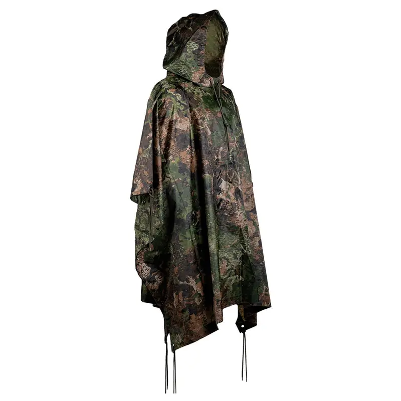 Mil-Tec Poncho de lluvia Ripstop para adultos, ligero, impermeable, multiusos, con capucha, uso como saco de bivouac, tienda de campaña