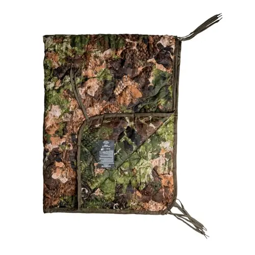 Mil-Tec Poncho Liner Edredón • Manta ligera para exteriores con cintas de fijación y bolsa de embalaje • Manta aislante versátil para trekking, bushcraft y supervivencia • Manta de camping, manta de