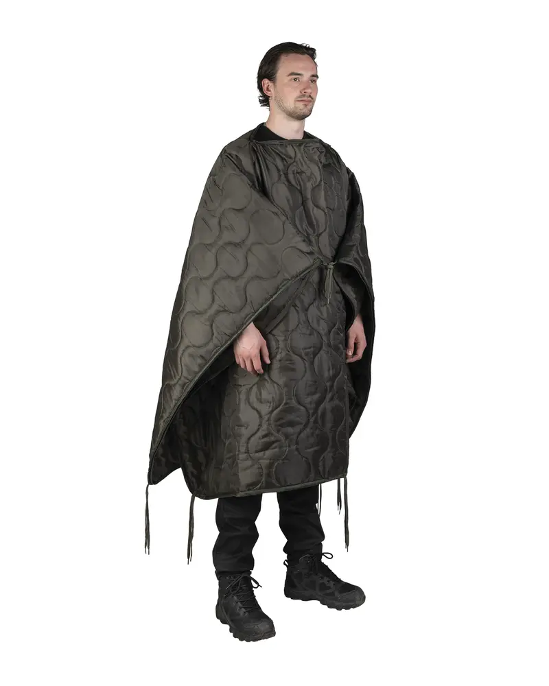 Mil-Tec Poncho Liner Multifunction Oliv - Manta Táctica 4 en 1 para Supervivencia