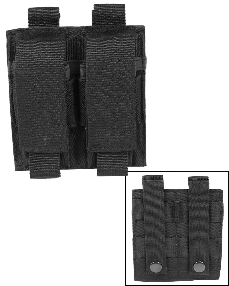 Mil-Tec Portacargadores Doble Pistola Negro Sistema MOLLE Táctico