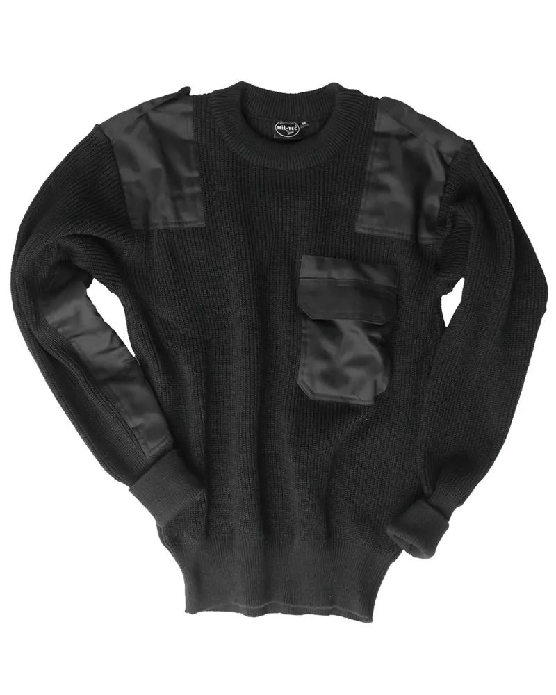 Mil-Tec Pullover BW Polyacryl Negro - Jersey Militar Tactico