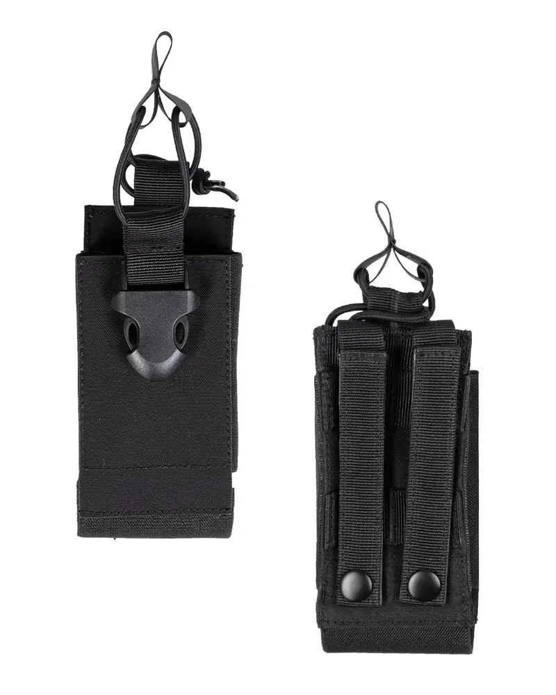 Mil-Tec Radio Pouch MOLLE Negra - Funda Táctica para Radio Sistema Modular
