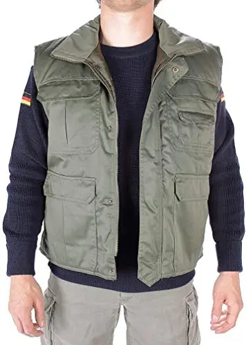 Mil-Tec Ranger Chaleco Táctico Acolchado Verde Oliva - Chaleco Militar Multibolsillos
