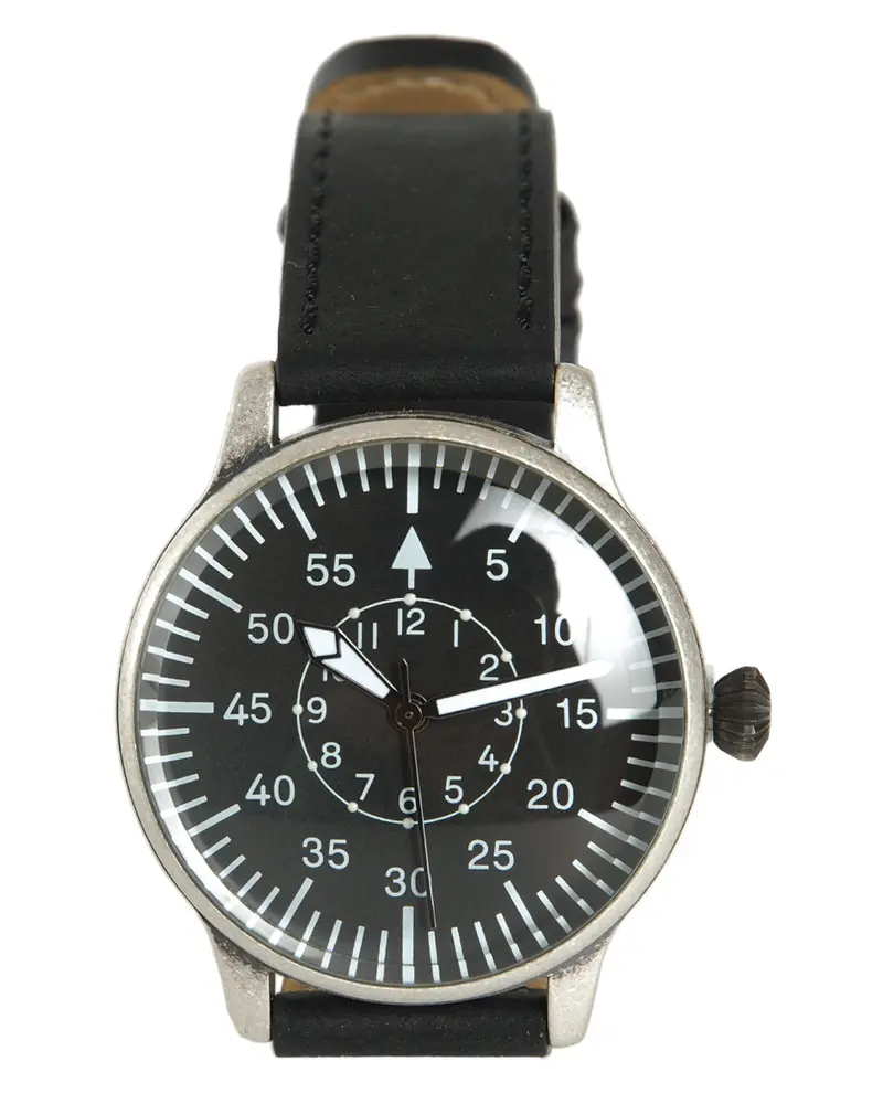 Mil-Tec Reloj de Aviador Retro Mecánico Negro - Estilo Militar Vintage