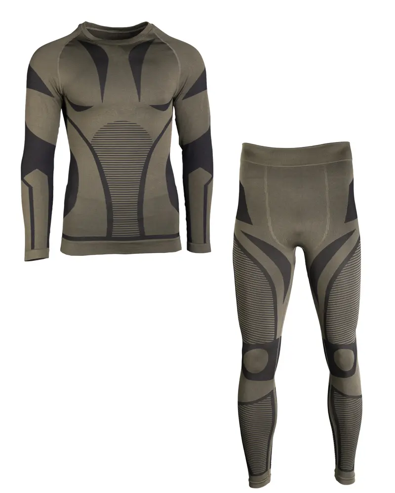 Mil-Tec Ropa Interior Térmica Performance Oliva - Camiseta Funcional Táctica