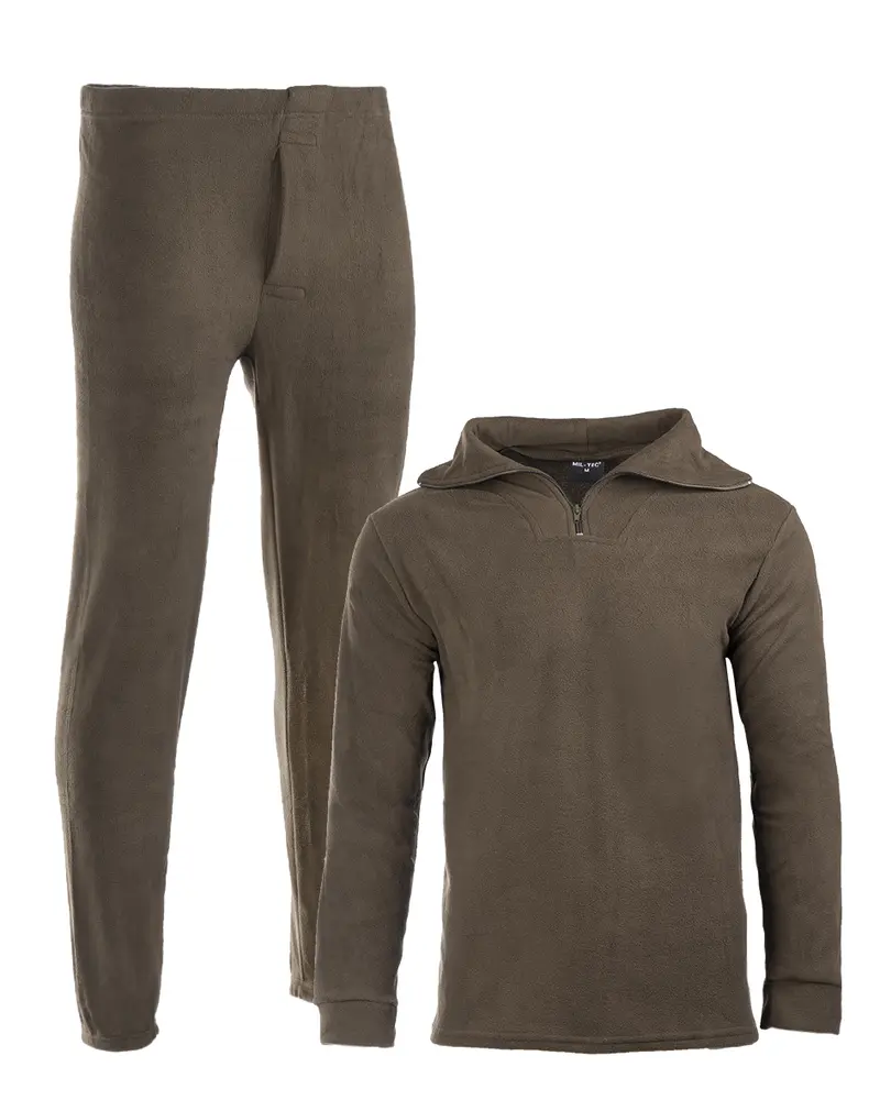 Mil-Tec Ropa Interior Térmica Thermofleece con Cremallera Verde Oliva