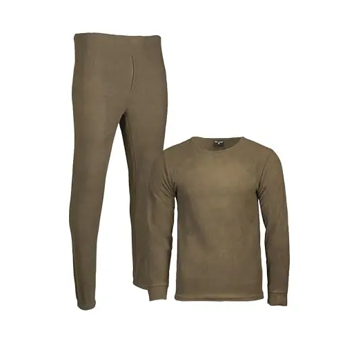 Mil-Tec Ropa Interior Térmica Thermofleece Cuello Redondo Verde Oliva