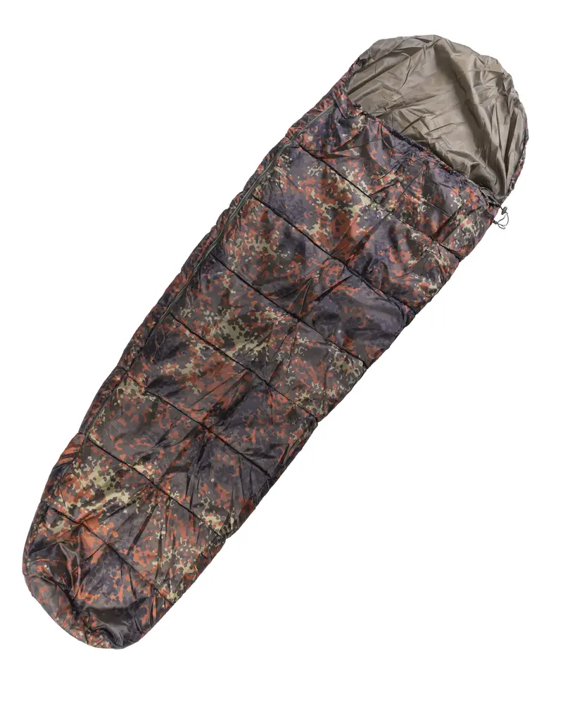 Mil-Tec Saco de Dormir Commando Flecktarn - Saco Militar Compacto para Camping y Supervivencia