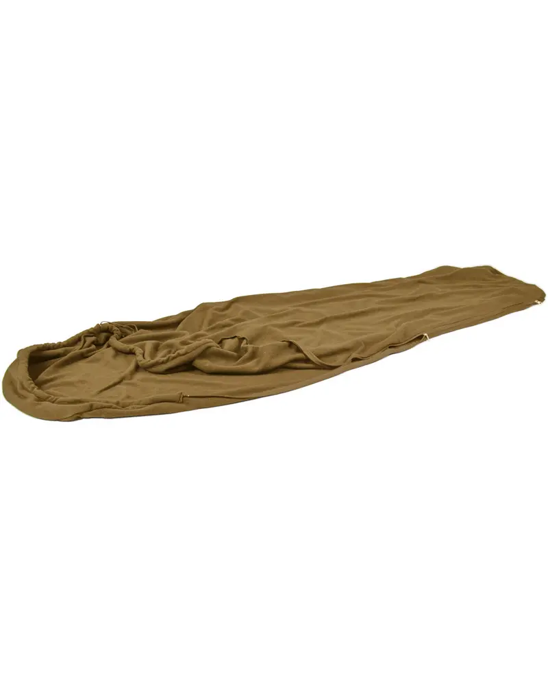 Mil-Tec Saco de Dormir Fleece 200gr Coyote - Ultraligero 737g para Senderismo y Camping