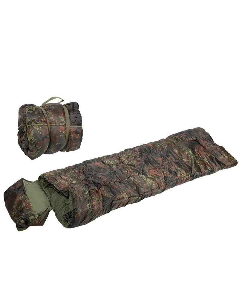 Mil-Tec Saco de Dormir Pilot Flecktarn - Camuflaje Militar Profesional