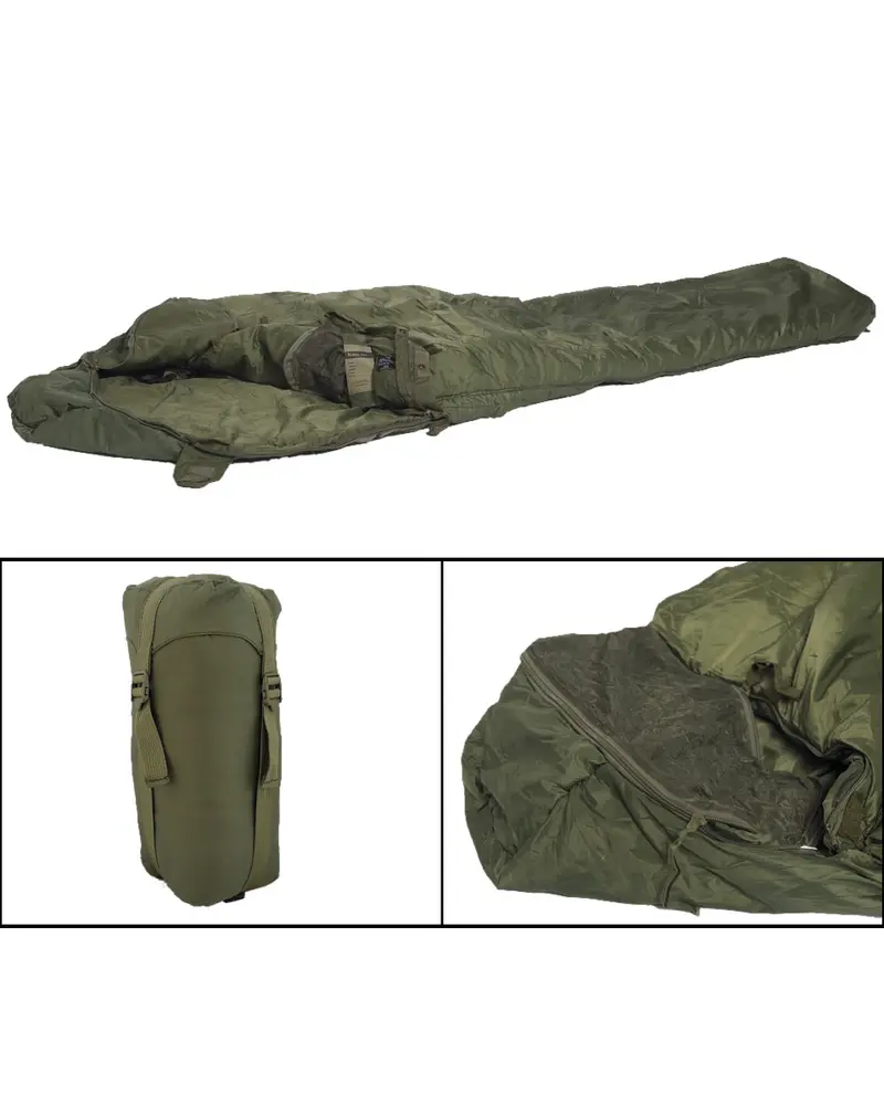 Mil-Tec Saco de Dormir Tactical 5 Oliv - Saco Militar Resistente para Camping y Supervivencia