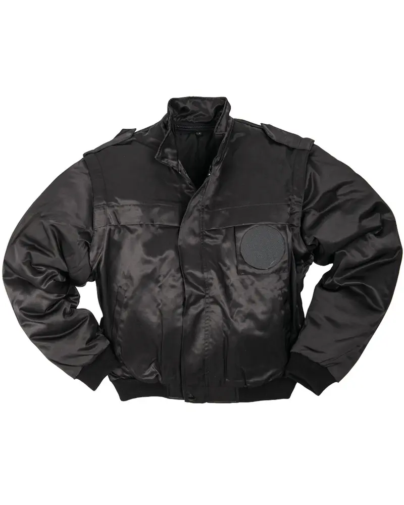 Mil-Tec Security Blouson Zip-Off Negro - Chaqueta Táctica Desmontable