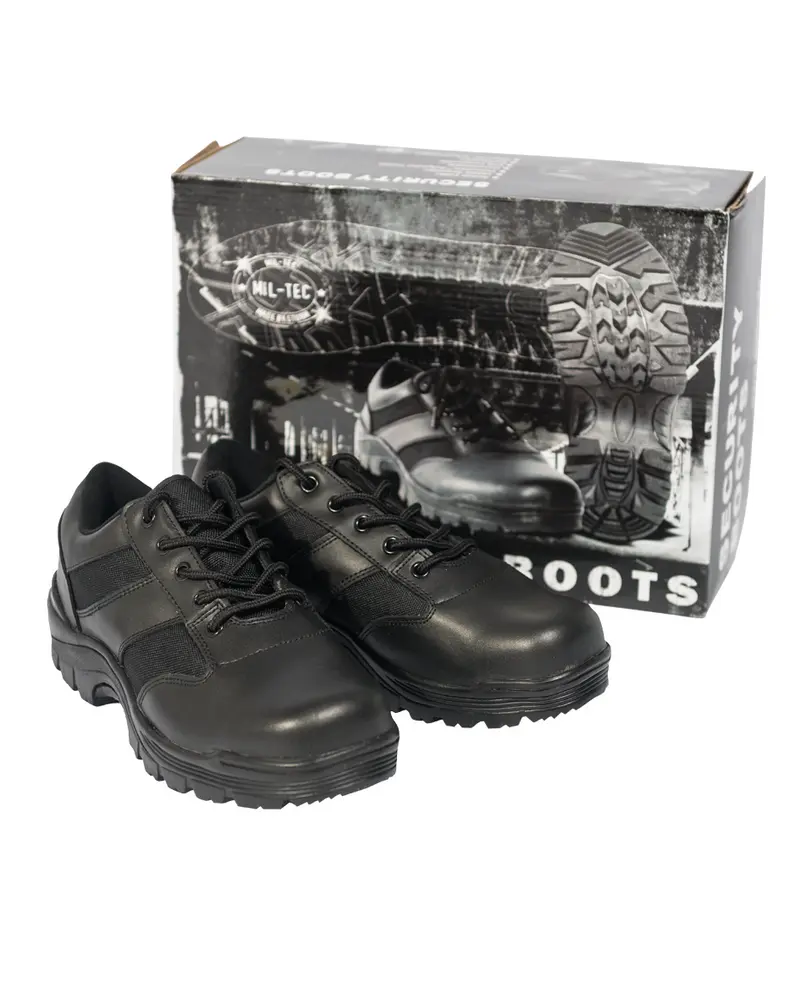 Mil-Tec Security Halbschuhe - Zapatos de Seguridad Negros de Caña Media