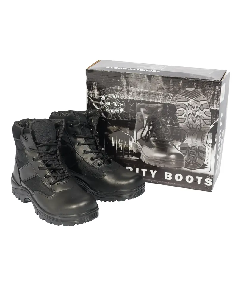 Mil-Tec Security Halbstiefel Schwarz - Bota de Seguridad Táctica Negra
