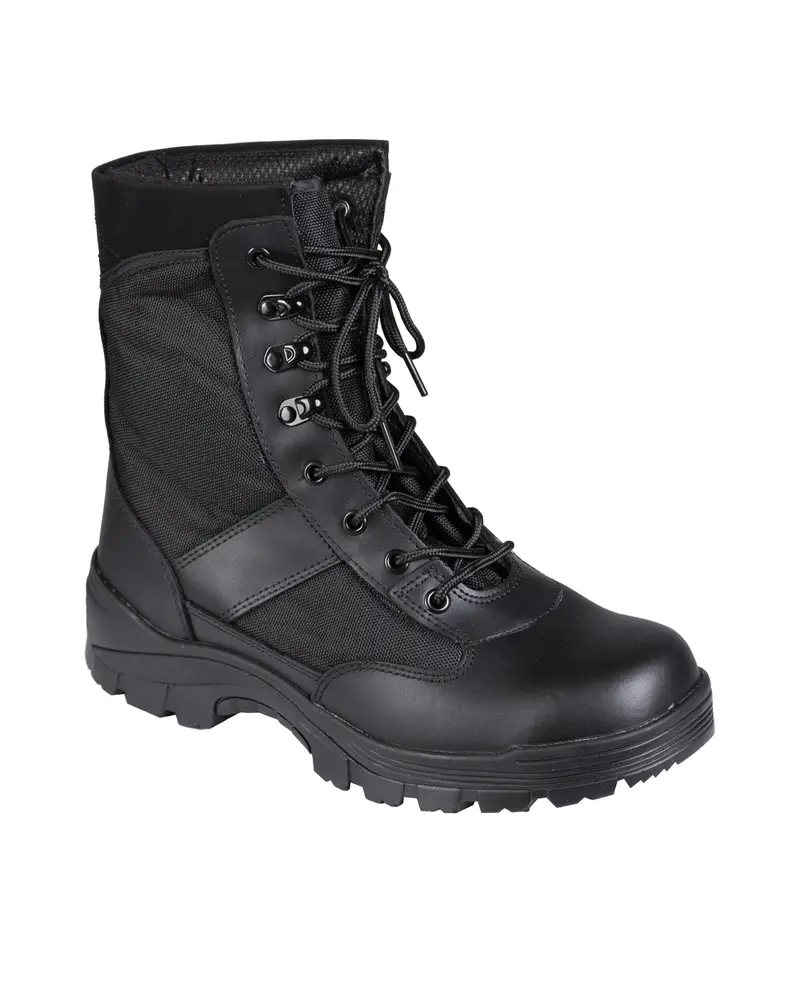 Mil-Tec Security Stiefel Schwarz - Botas de Seguridad Negras Profesionales