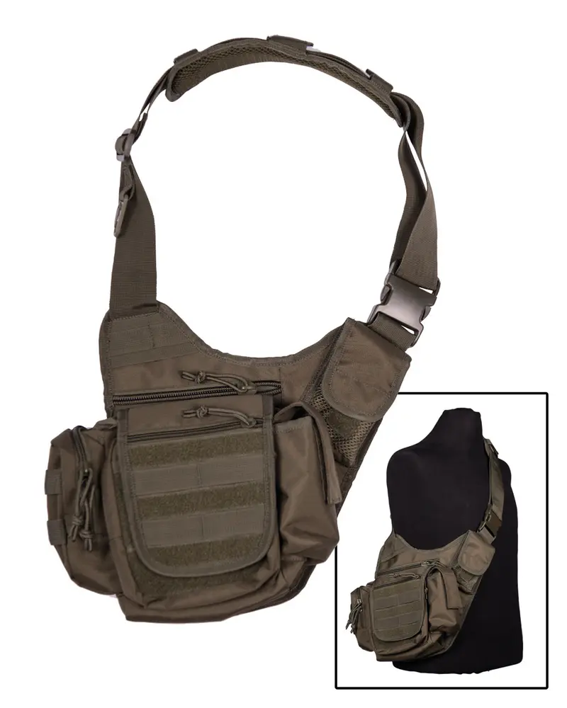 Mil-Tec Sling Bag Multifunction Oliv - Mochila Táctica Multifunción Verde Militar