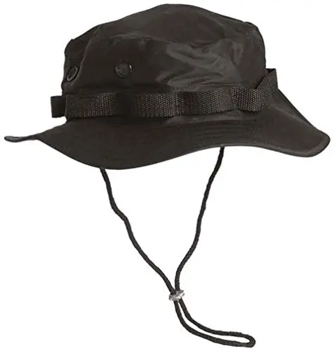 Mil-Tec Sombrero Militar Tipo Selva Negro - Gorra Táctica US Style