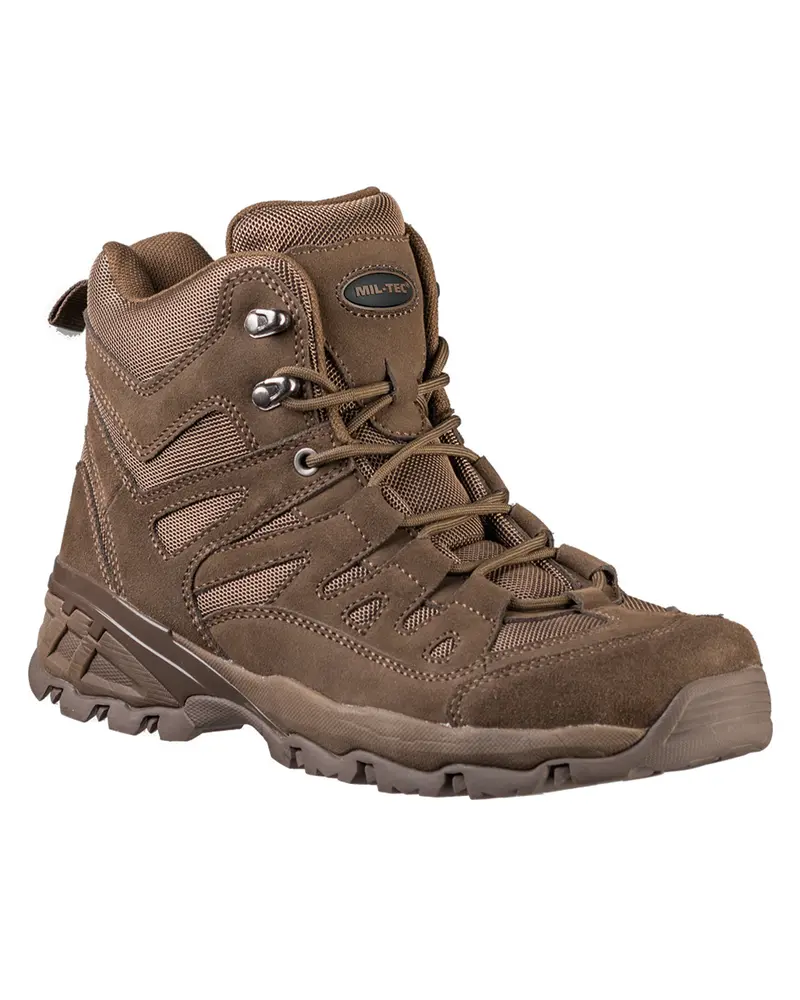 Mil-Tec Squad Stiefel Botas Tácticas 5 Pulgadas Marrones - Calzado Militar Resistente
