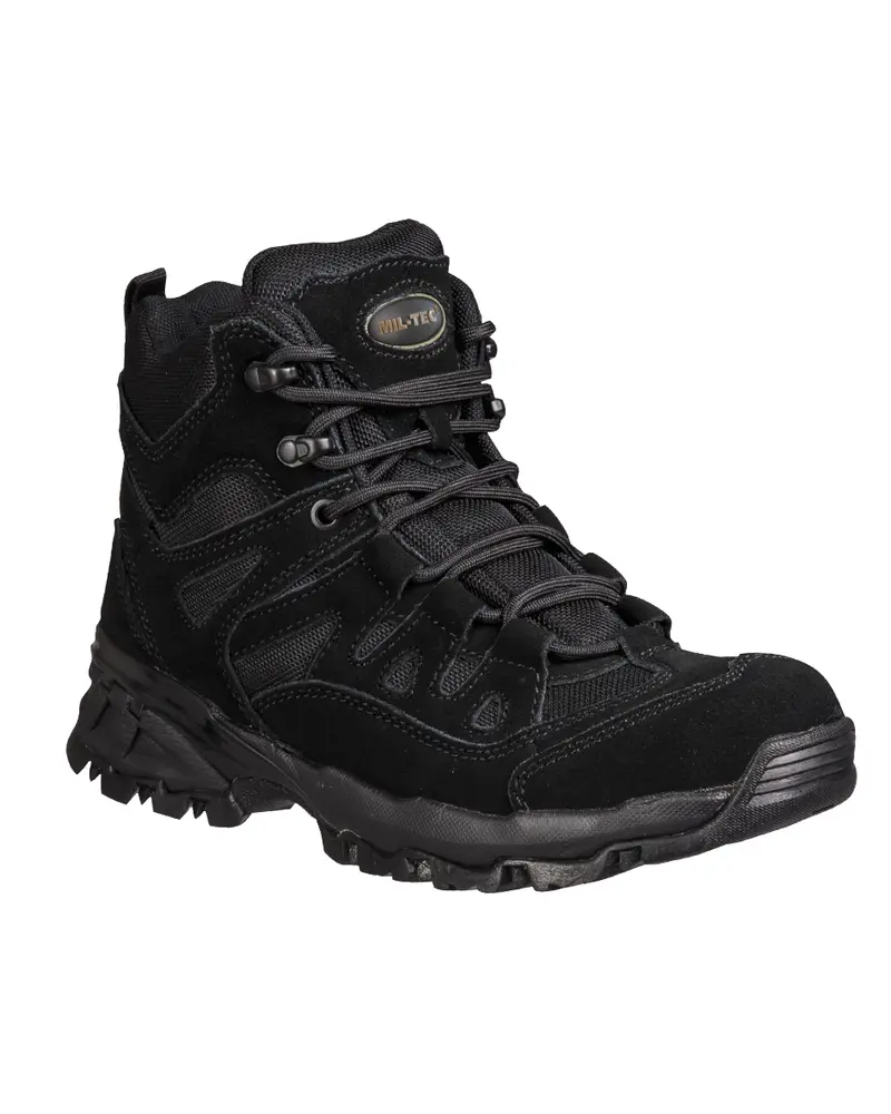Mil-Tec Squad Stiefel Botas Tácticas Negras 5 Pulgadas - Calzado Militar Resistente