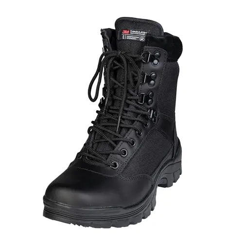 Mil-Tec SWAT - Botas Tácticas de Senderismo Negro - Calzado de Seguridad Resistente