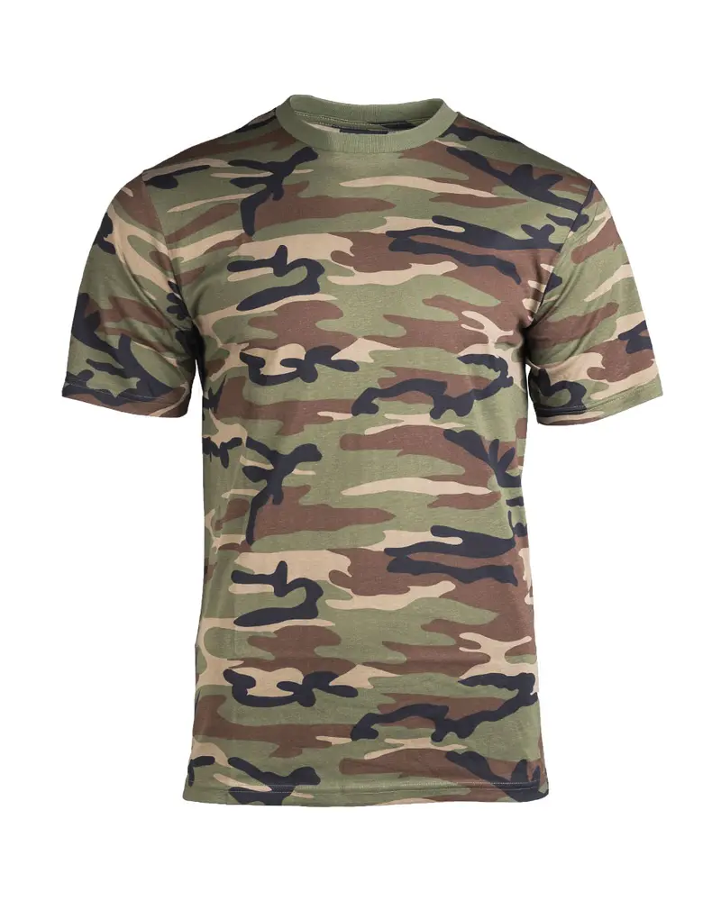 Mil-Tec T-Shirt Tarn Woodland - Camiseta Táctica Camuflaje Militar