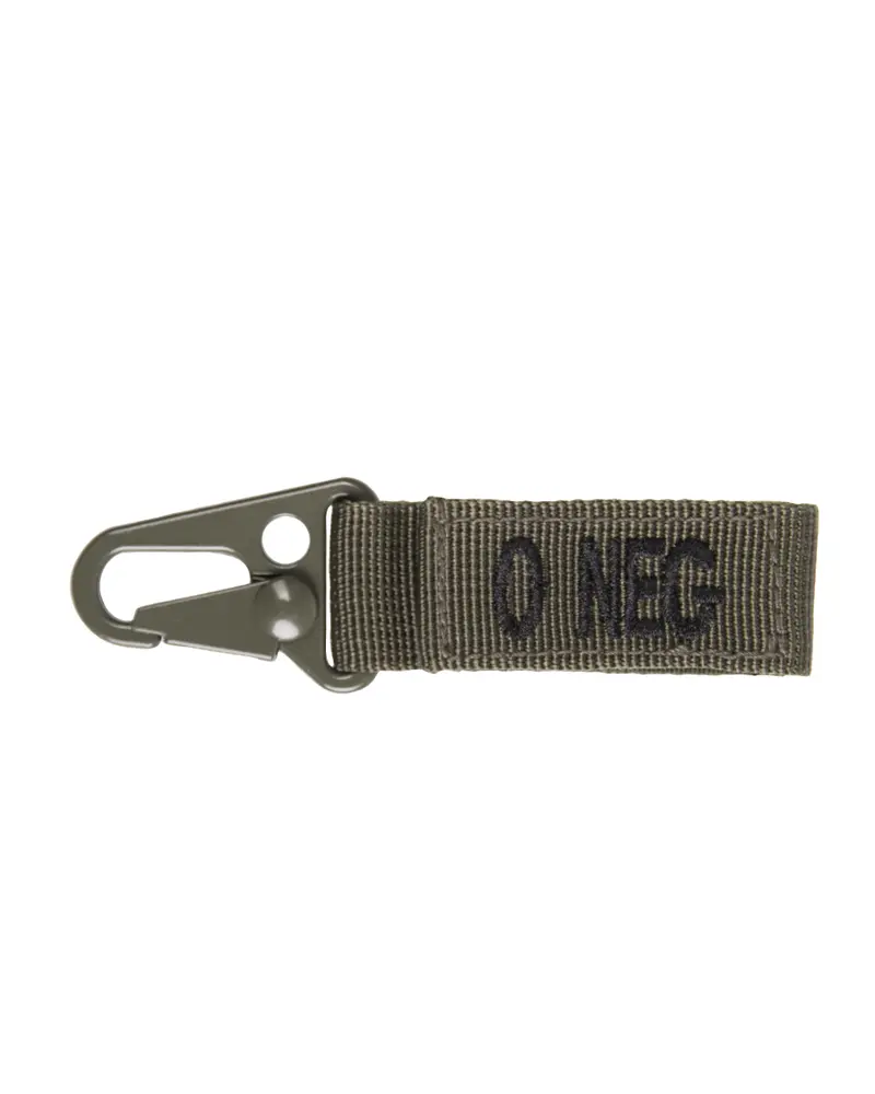 Mil-Tec TACT.KEYHOLDER BLOOD 0 NEGATIV - Portallaves Táctico Militar Oliva Pack 5 Unidades
