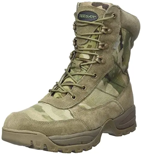 Mil-Tec Tactical Boot M.YKK Botas Tácticas con Cremallera Multicámara Hombre 43 EU