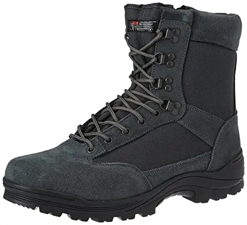 Mil-Tec Tactical Boot M.YKK Botas Tácticas con Cremallera para Hombre Urban Gris Talla 41