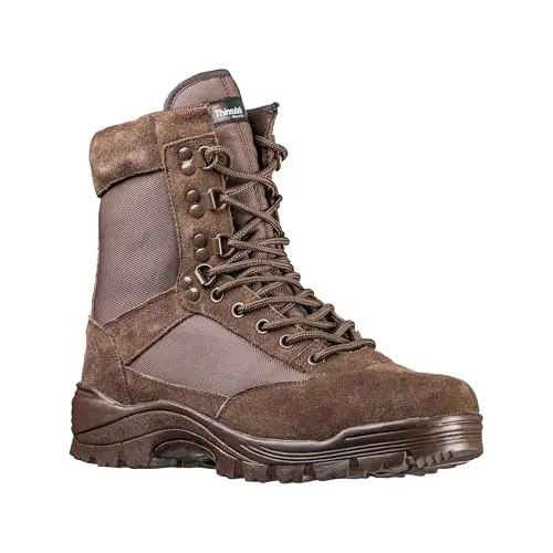 Mil-Tec Tactical Boot M.YKK Zipper Braun - Bota Táctica Profesional con Cremallera