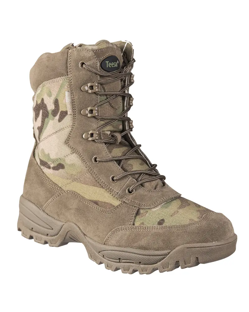 Mil-Tec Tactical Boot M.YKK Zipper Multicam - Bota Táctica Militar con Cremallera