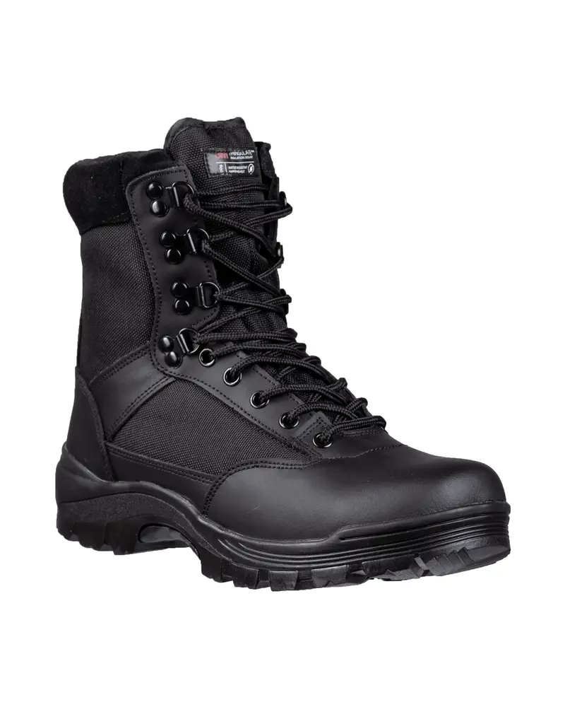 Mil-Tec Tactical Boot M.YKK Zipper Schwarz - Botas Tácticas Negras con Cremallera