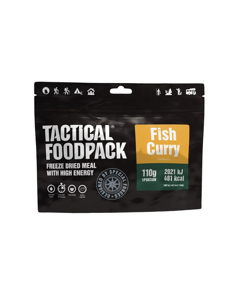 Mil-Tec Tactical Foodpack Curry de Pescado Liofilizado 138g - Comida Outdoor Ultraligera