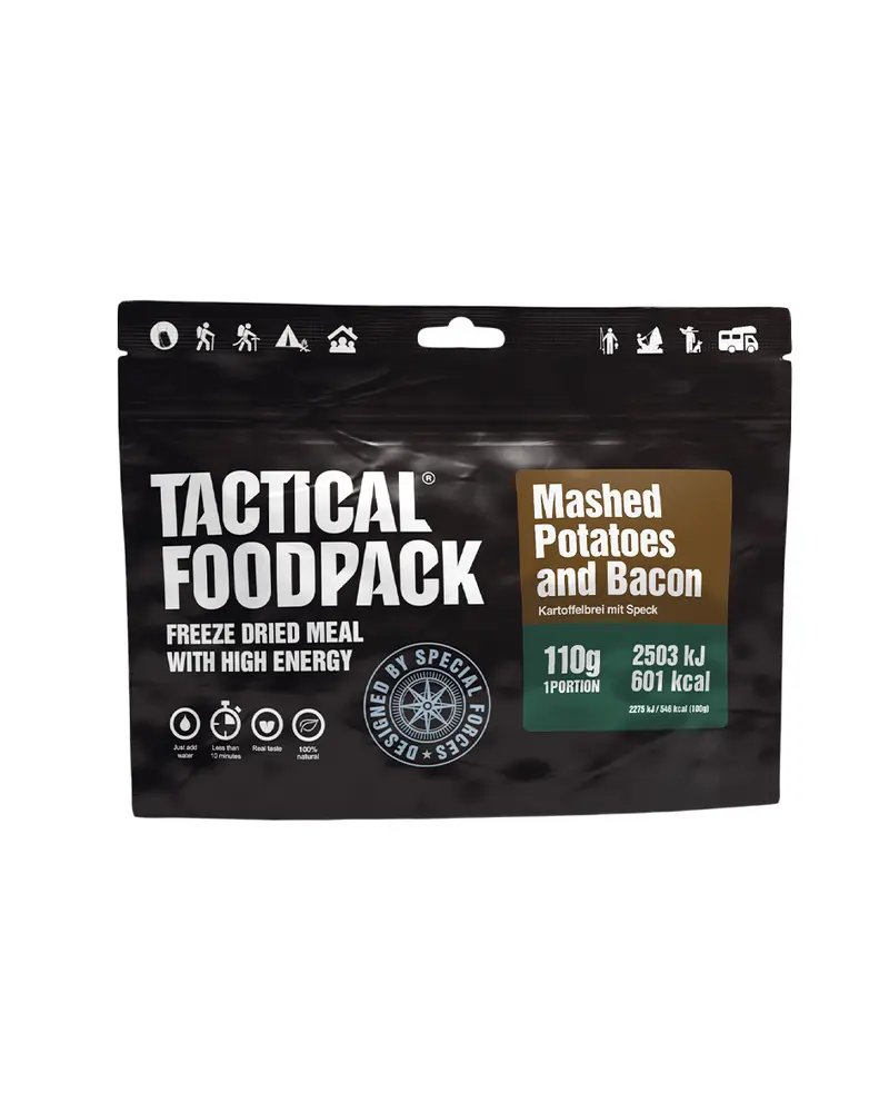Mil-Tec Tactical Foodpack Puré de Patatas con Bacon - Comida Táctica Lista para Consumir