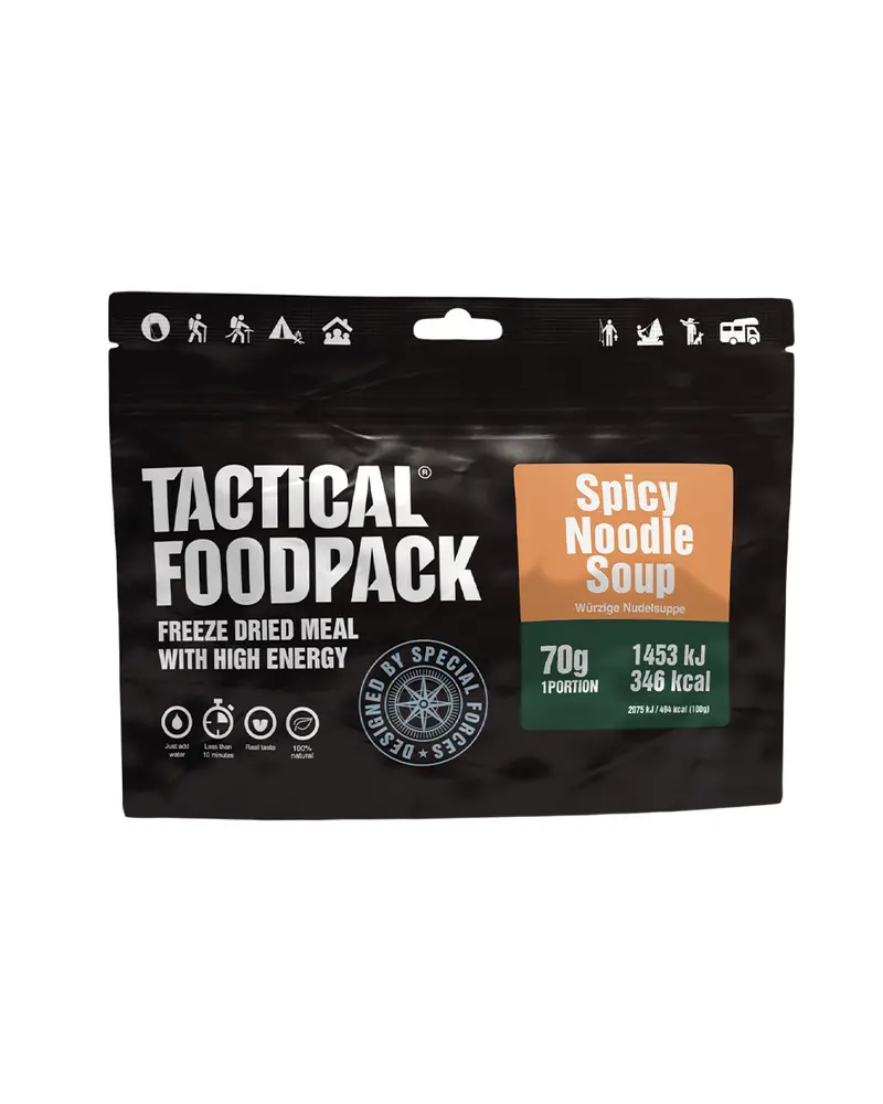 Mil-Tec Tactical Foodpack Spicy Noodle Soup - Comida Liofilizada Ultraligera 70g