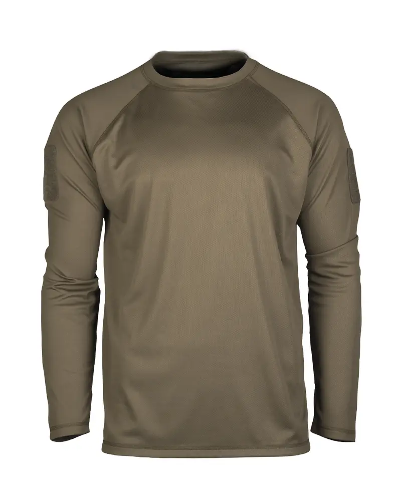 Mil-Tec Tactical Quick Dry - Camiseta Manga Larga Táctica de Secado Rápido Verde Oliva