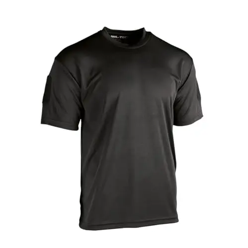 Mil-Tec Tactical Quick Dry T-Shirt Schwarz - Camiseta Táctica de Secado Rápido