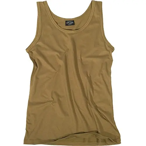 Mil-Tec Tank Top Cotton Coyote - Camiseta Sin Mangas Táctica Algodón