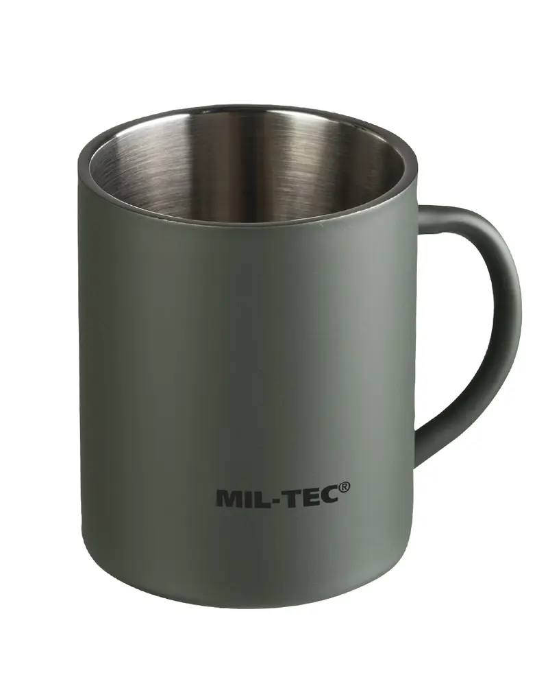 Mil-Tec Taza Térmica Acero Inoxidable 450ml - Doble Pared Aislante
