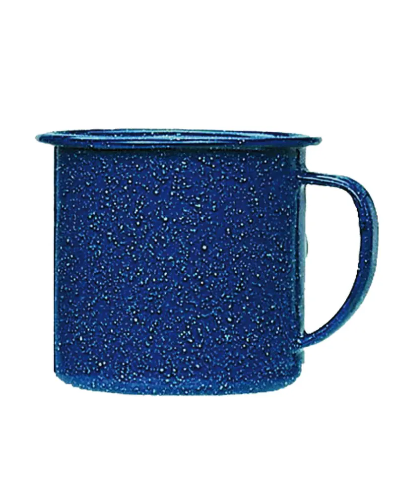 Mil-Tec Taza Western Esmaltada 350ml Azul - Estilo Vintage para Camping