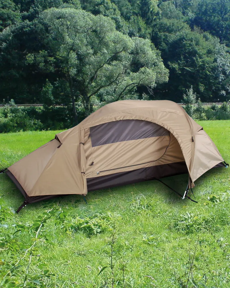 Mil-Tec Tienda de Campaña Individual Recom Coyote - Refugio Táctico Una Persona