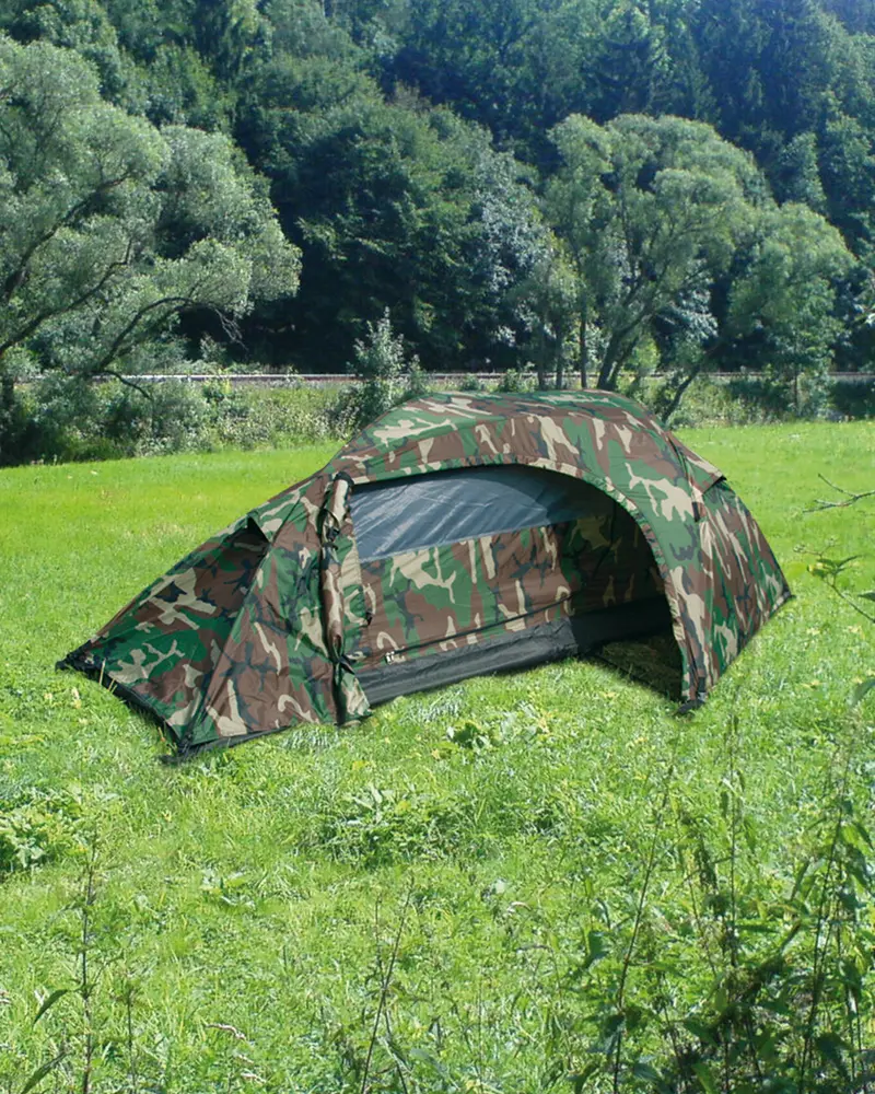 Mil-Tec Tienda de Campaña Individual 'Recom' Woodland - Refugio Táctico Una Persona