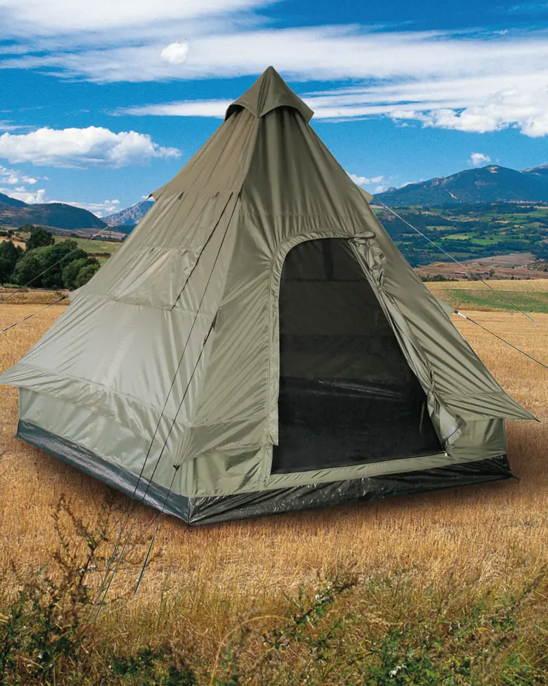 Mil-Tec Tienda Piramidal Tipi Oliva - Refugio Táctico 4.6kg para Camping y Supervivencia